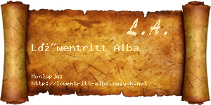 Löwentritt Alba névjegykártya